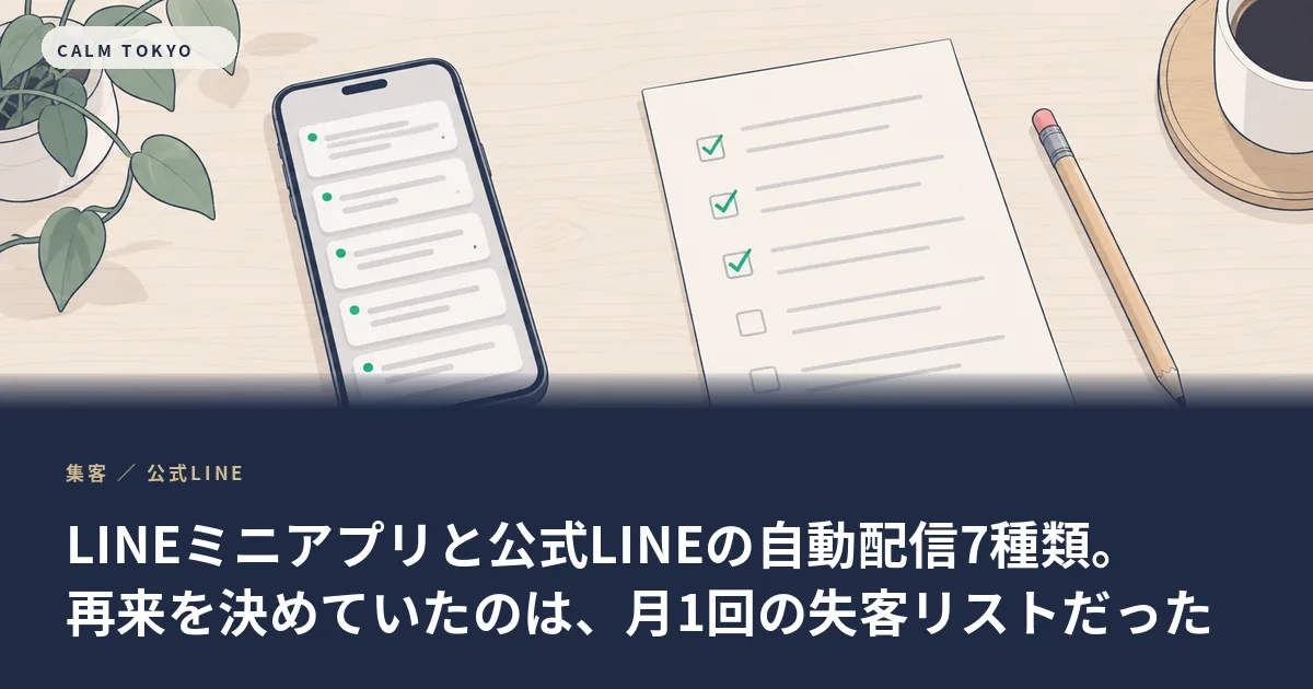 テーブルに置かれたスマートフォンの通知一覧と、チェックの付いたリストのイラスト
